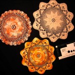 three variations on a vintage doily pattern