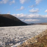 Allegheny river view after jam breakup