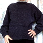 dark blue tweed sweater